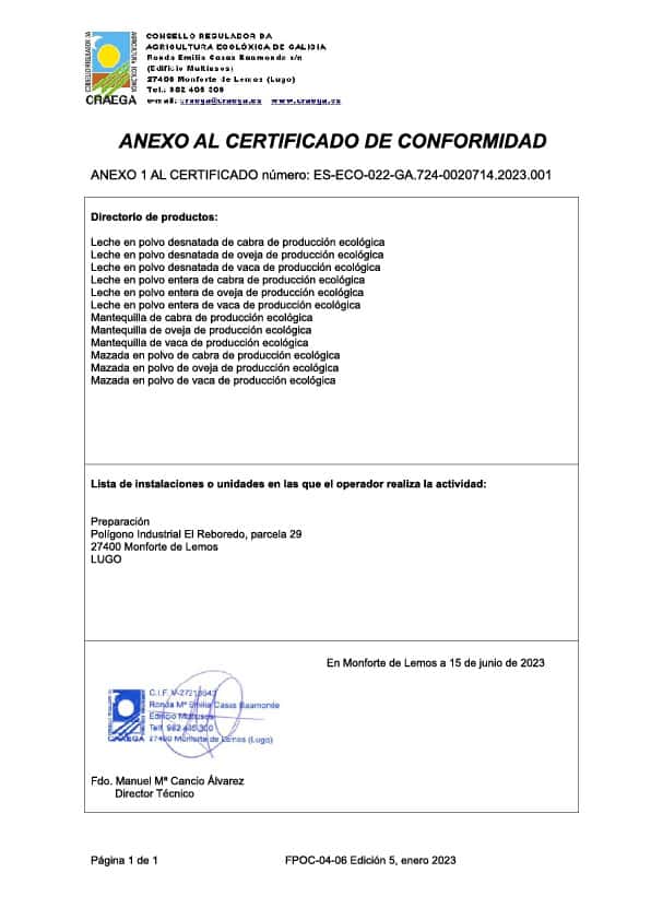 Certificación Ecológica 2021 Oviganic